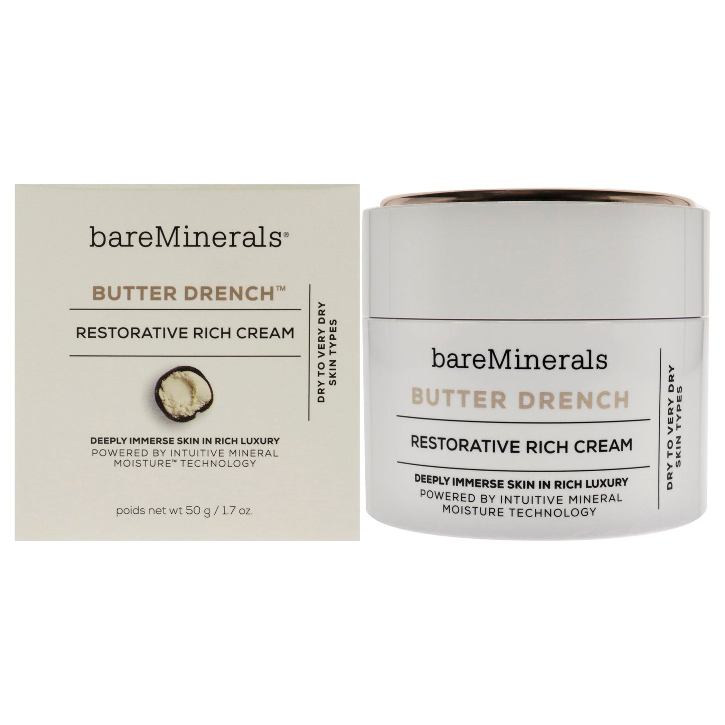 Butter Drench Restorative Rich Cream by bareMinerals for Unisex - 1.7 oz Cream