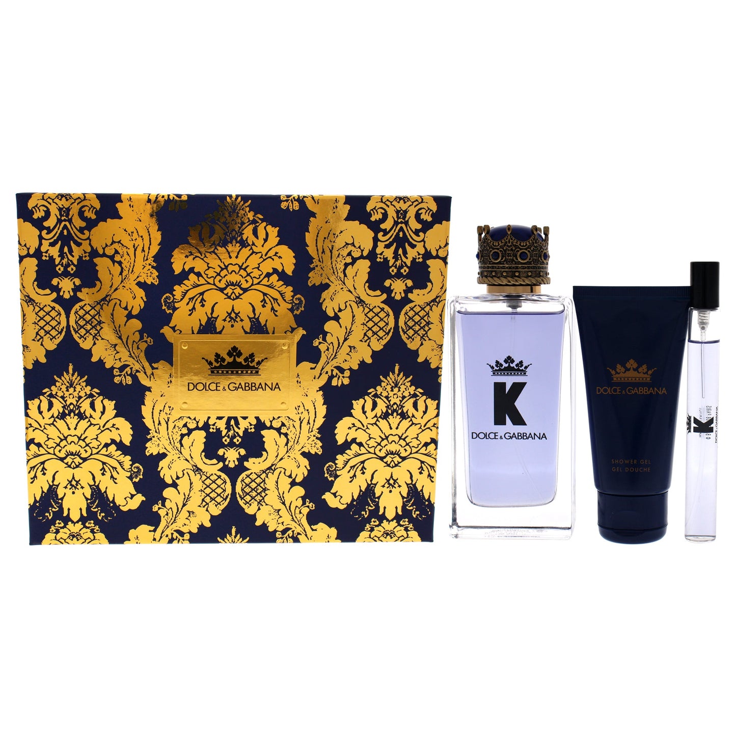 K by Dolce and Gabbana for Men - 3 Pc Gift Set 3.3oz EDT Spray, 1.6oz Shower Gel, 0.33oz EDT Spray