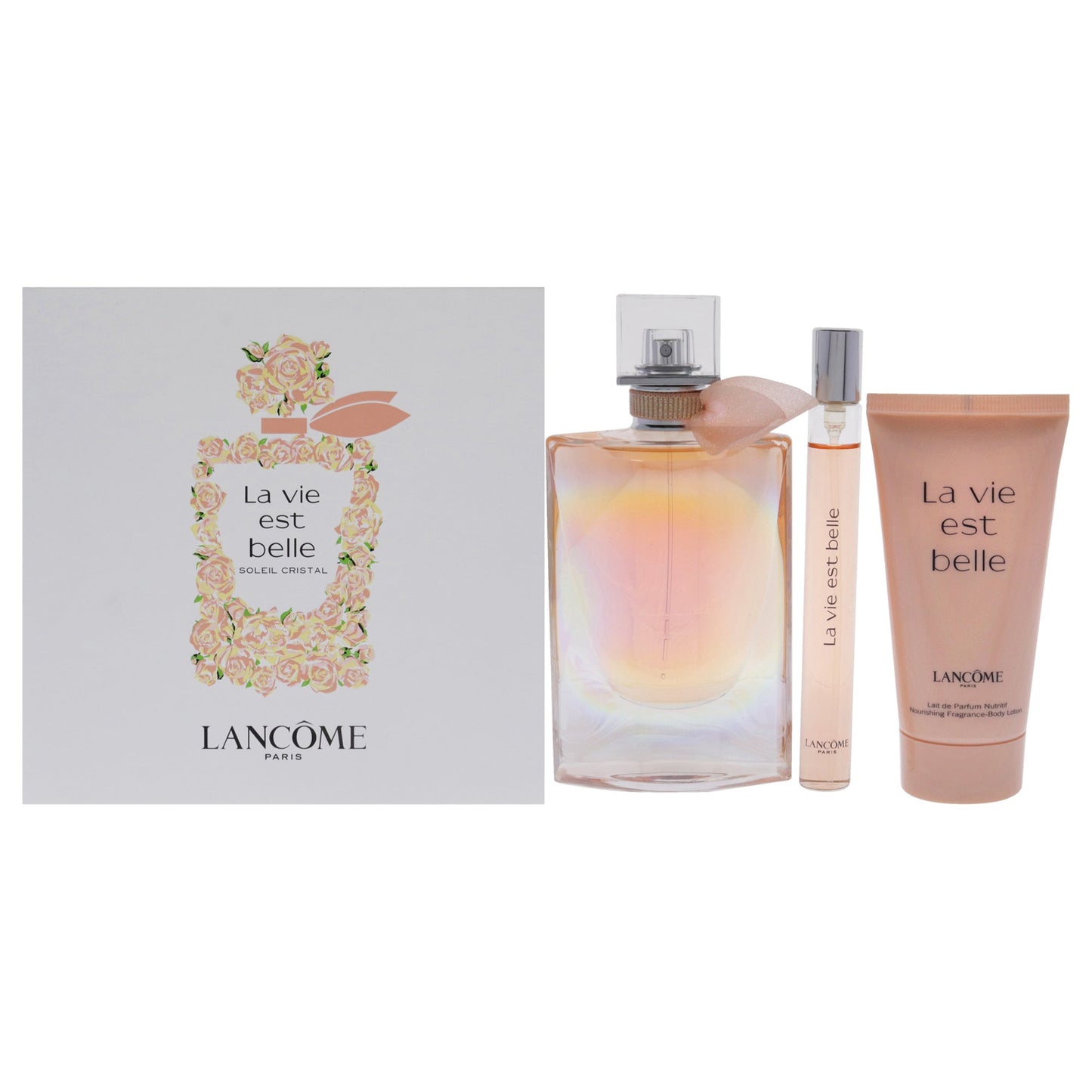 La Vie Est Belle Soleil Cristal by Lancome for Women - 3 Pc Gift Set 1.7oz EDP Spray, 1.6oz Body Lotion, 0.34oz EDP Spray