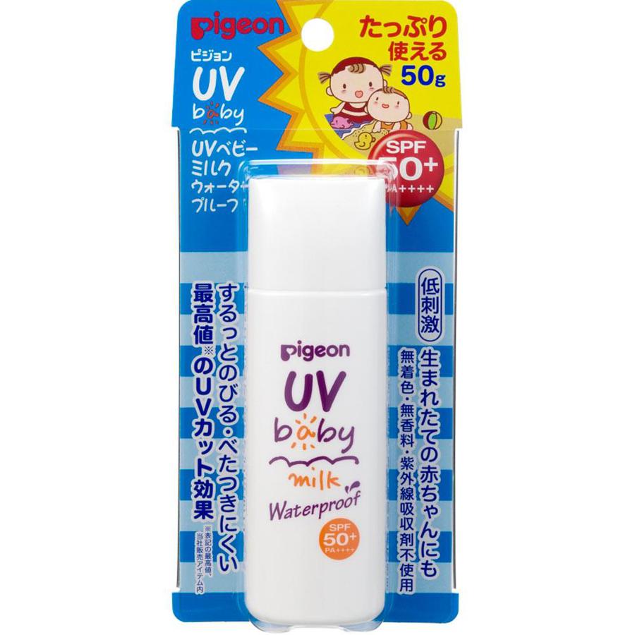 Pigeon UV Baby Milk Waterproof SPF50+ PA++++ 50g - Japanese Sunscreen For Baby Skin