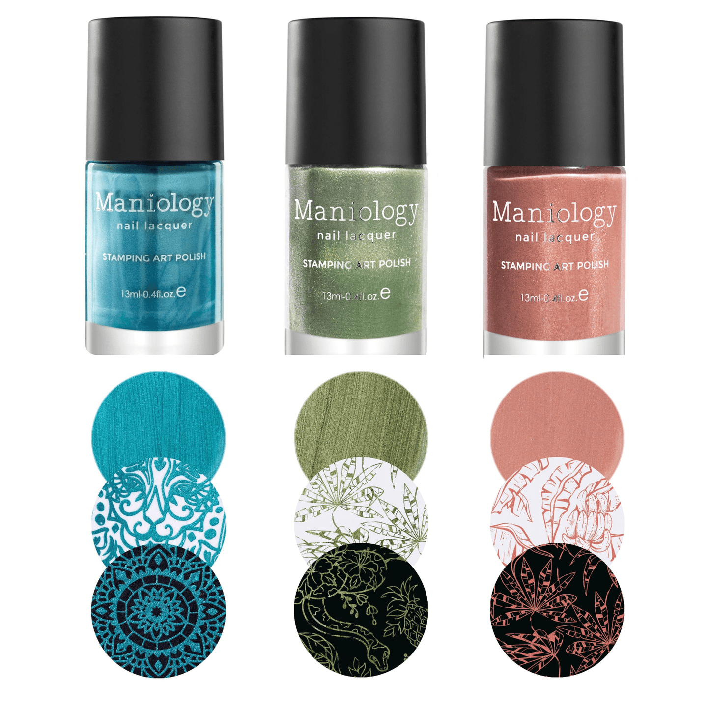 Perfect Trio: 3-Piece Rainforest Nail Stamping Polish Set