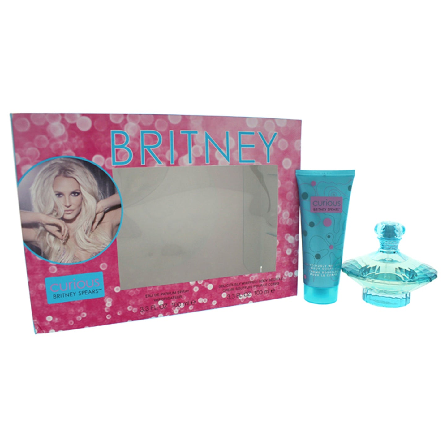 Curious by Britney Spears for Women - 2 Pc Gift Set 3.3oz EDP Spray, 3.3oz Deliciously Whipped Body Souffle