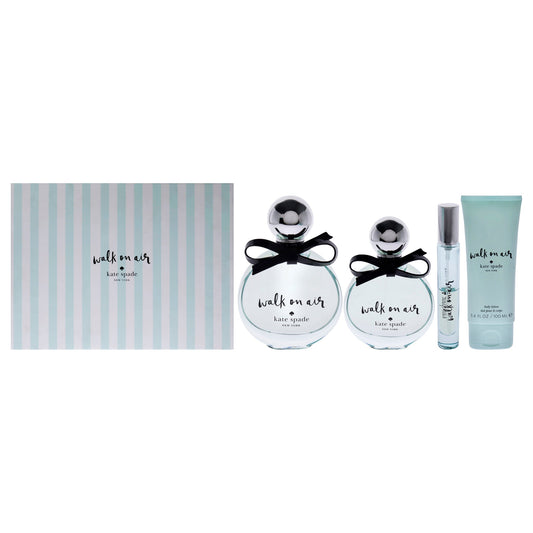 Walk On Air by Kate Spade for Women - 4 Pc Gift Set 3.4oz EDP Spray, 3.4oz Body Cream, 0.34oz EDP Spray, 0.25oz Replica