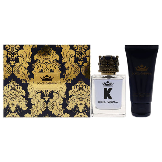 K by Dolce and Gabbana for Men - 2 Pc Gift Set 1.6oz EDT Spray, 1.6oz After Shave Balm