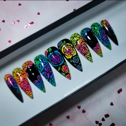 Rose Press on Nail Set