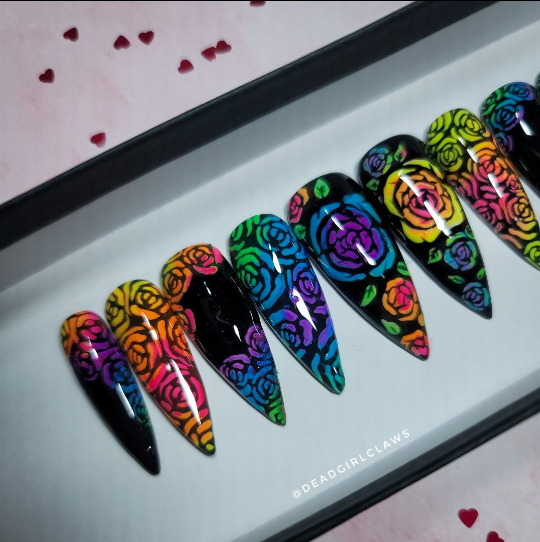 Rose Press on Nail Set