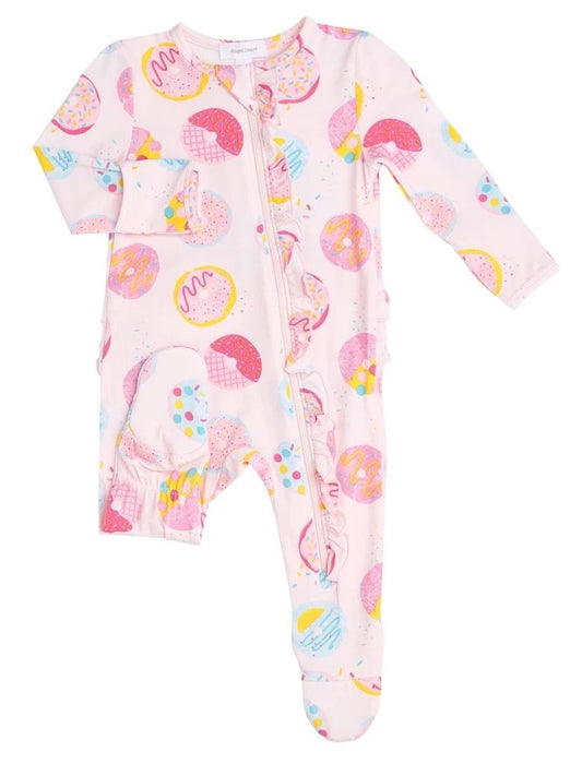 Donuts Ruffle Zipper Footie
