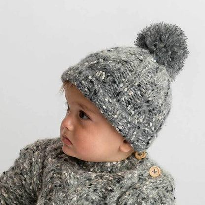 Huggalugs Grey Tweed Beanie Hat
