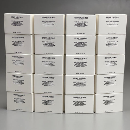 GROWN ALCHEMIST 20-PACK! Body Cleansing Bar Geranium Leaf, Bergamot, Patchouli 1.76 oz (New)