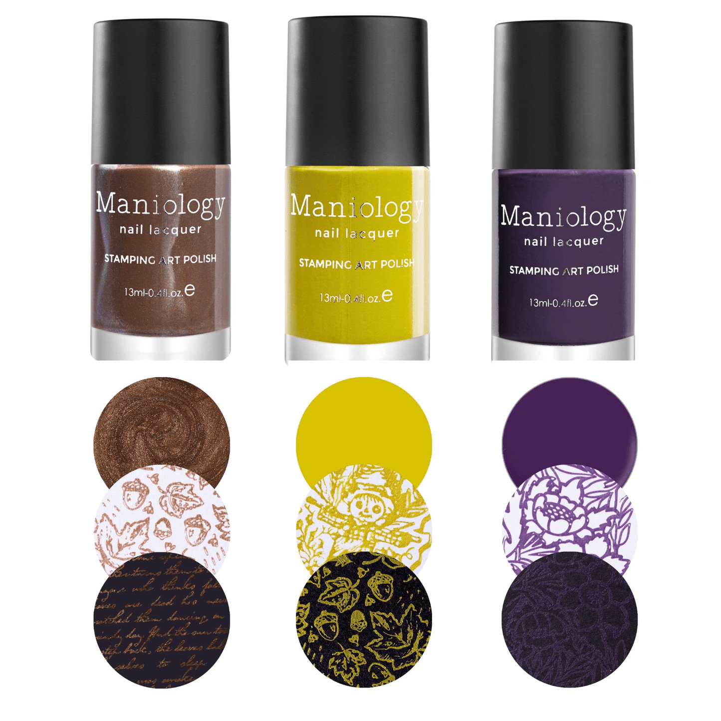 Perfect Trio: 3-Piece Deep Autumn Nail Stamping Polish Set