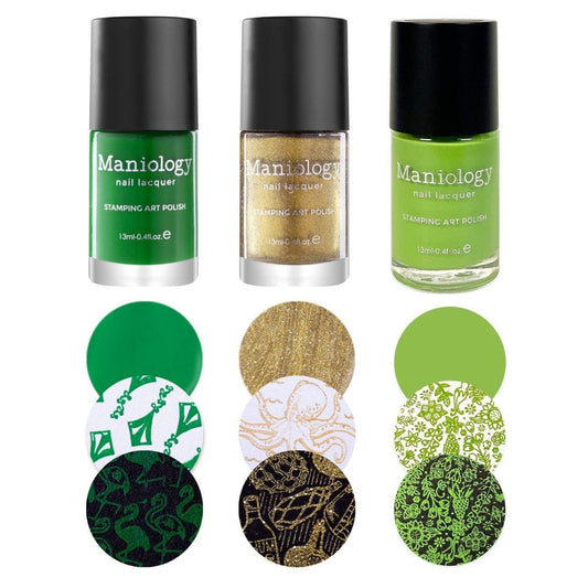 Perfect Trio: 3-Piece Lucky Clover Nail Stamping Polish Set