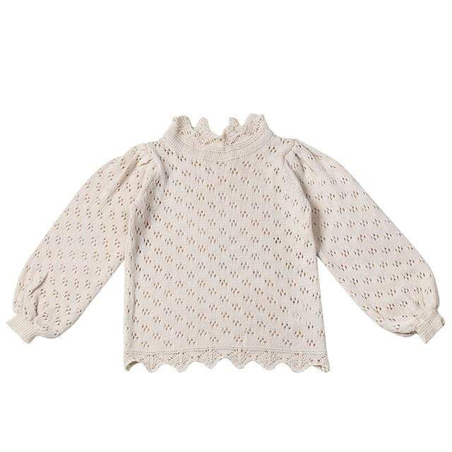 Girl's Clothing P701 Khaki / 24M (90) Cute Hollow Out Knit Pullover